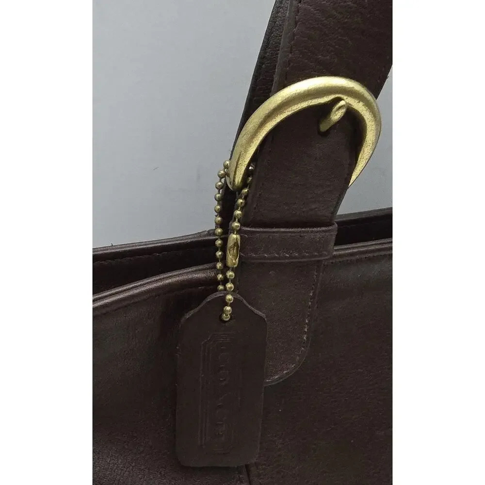 Authentic COACH Waverly Bag 4133 Mahogany Dark Brown Leather Satchel Tote 1990s